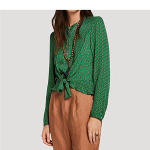 Scotch & Soda Paisley Print Tie Front Blouse